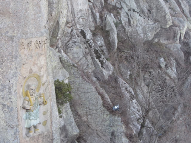 木浦市．儒達山山頂 不動明王石刻像