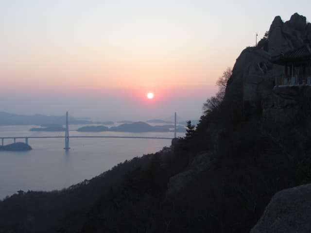 木浦市．儒達山山頂 黃昏日落景色