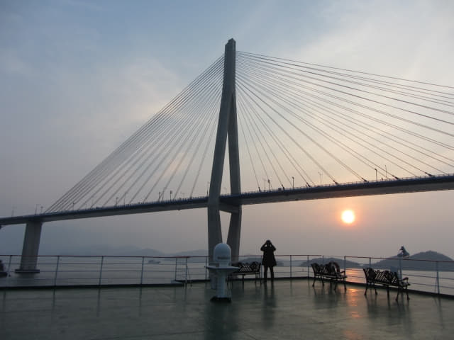 全羅南道．木浦港 木浦大橋 黃昏日落景色